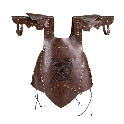 Freebily Mittelalterliche Gladiatoren Brustpanzer Halloween Wikinger Brust Rüstung Kunstleder Körper Rüstung Cosplay Fasching Dunkelbraun One Size Freebily Mittelalterliche Gladiatoren Brustpanzer Halloween Wikinger Brust Rüstung Kunstleder Körper Rüstung Cosplay Fasching Dunkelbraun One Size von Freebily