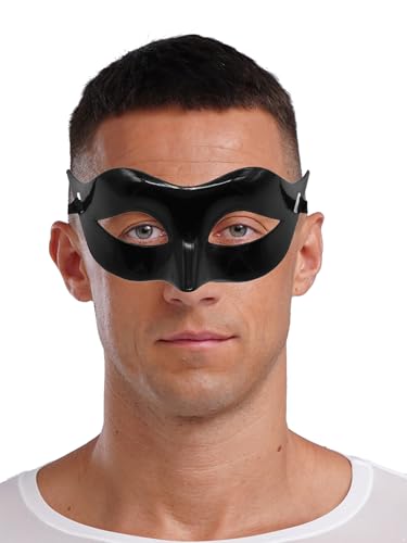 Freebily Retro Halbmaske Mechanisch Metallisch Glänzende Masken Für Mardi Gras Maskenball Schwarz Einheitsgröße von Freebily