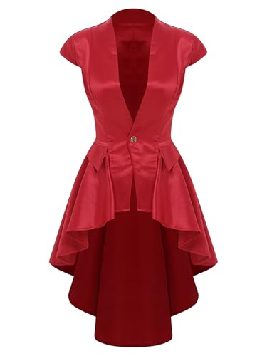 Freebily Steampunk Damen Jacke Gothic Mittelalterliche Renaissance Frack Weste V-ausschnitt Halloween Fasching Karnevalskostüm Burgundy M Freebily Steampunk Damen Jacke Gothic Mittelalterliche Renaissance Frack Weste V-ausschnitt Halloween Fasching Karnevalskostüm Burgundy M von Freebily