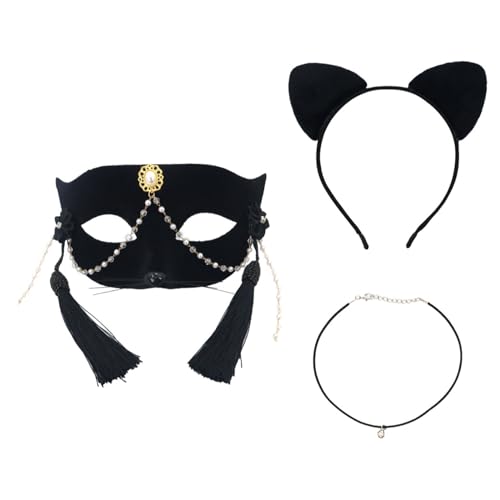 Freebily Tassels Maskerade Maske Glittered Half Face Mask mit Stirnband Choker Party Fancy Dress Typ D One Size Freebily Tassels Maskerade Maske Glittered Half Face Mask mit Stirnband Choker Party Fancy Dress Typ D One Size von Freebily