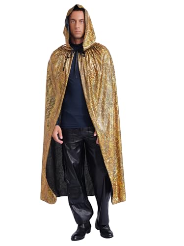 Freebily Unisex Erwachsene Herren Mittelalter Umhang Mit Kapuze Lang Glitzer Kapuzenumhang Für Halloween Cosplay Party Gold L Freebily Unisex Erwachsene Herren Mittelalter Umhang Mit Kapuze Lang Glitzer Kapuzenumhang Für Halloween Cosplay Party Gold L von Freebily