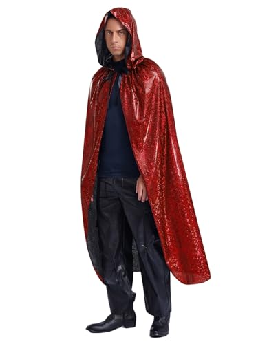 Freebily Unisex Erwachsene Herren Mittelalter Umhang Mit Kapuze Lang Glitzer Kapuzenumhang Für Halloween Cosplay Party Rot M Freebily Unisex Erwachsene Herren Mittelalter Umhang Mit Kapuze Lang Glitzer Kapuzenumhang Für Halloween Cosplay Party Rot M von Freebily