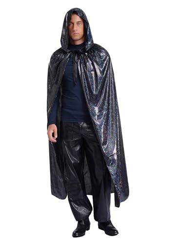 Freebily Unisex Erwachsene Herren Mittelalter Umhang Mit Kapuze Lang Glitzer Kapuzenumhang Für Halloween Cosplay Party Schwarz M Freebily Unisex Erwachsene Herren Mittelalter Umhang Mit Kapuze Lang Glitzer Kapuzenumhang Für Halloween Cosplay Party Schwarz M von Freebily
