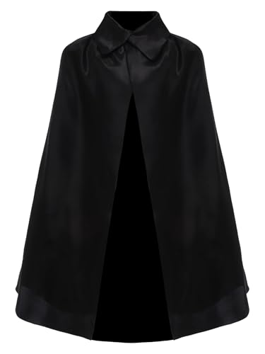 Freebily Zauberer Revers Umhang Zauberer Robe Druckknopf Langer Umhang Mantel Halloween Fancy Dress Schwarz One Size von Freebily