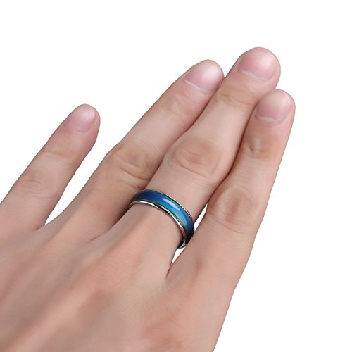 freebily Unisex Kinder Erwachsene Stimmungsring Ring Emotion ändert Farbe Magische Zaubertricks Magnetisch Durchmesser 16-20 mm Mehrfarbig 19 mm von Freebily