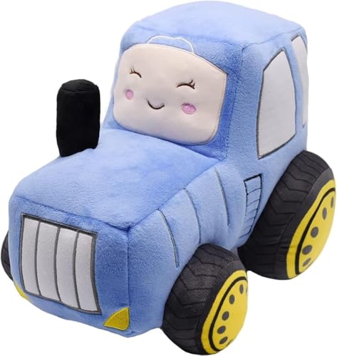 Freefire 30 cm Car Plush Tractor Filled Cushion Truck Toy Cartoon Tractor Plush Cushion, Excellent Gifts for Children Birthday Christmas Party (Blue) von Freefire