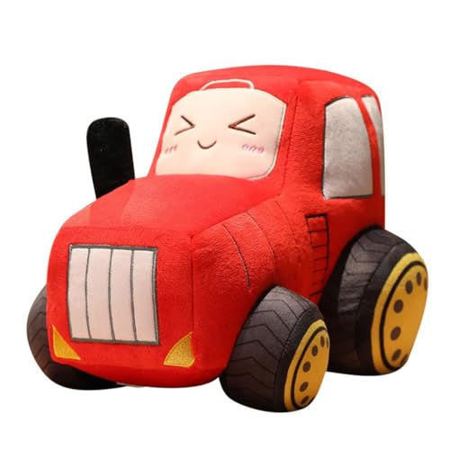 Freefire 30cm Auto Plüsch Traktor Gefüllte Kissen LKW Spielzeug Cartoon Traktor Plüsch Kissen, Ausgezeichnete Geschenke für Kinder Geburtstag Weihnachtsfeier (rot) von Freefire