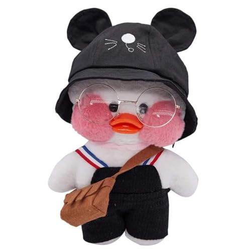 Freefire Christmas Duck Kostüm Ente Plüschtier Weihnachten Kuscheltier Cartoon Toy Doll Niedlicher Kopfbedeckung Tasche Brille Tolle Weihnachsgeschenke Freunde Geburtstagsgeschenk (Schwarz) von Freefire