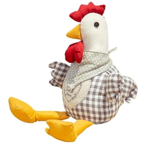 Freefire Hühnerplüsch, Weicher Kuscheliger Hahn Kuscheltier Haustier Plüschspielzeug Heimdekoration Geschenke for Kinder Jungen Mädchen(Gray) von Freefire