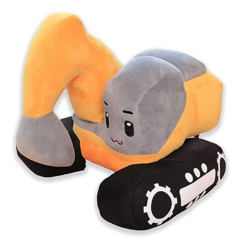 Freefire Stofftier Kawaii Weiche BaggergefüLlte Konstruktion Spielzeug Super SüßEs PlüSch Bagger Trucks for Kleinkind PlüSchtier Flauschiges（26cm） von Freefire