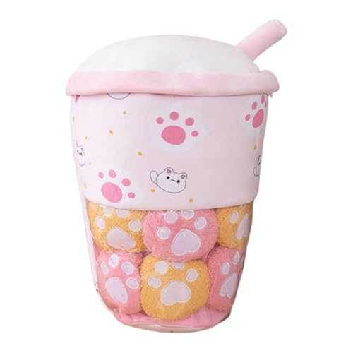 Freefire Tea Plüschtier Kuscheltier,40CM Plüsch Puppen Lustiges Kissen Milchtee Niedliches Stofftier Dekokissen Weiches Plüsch Schlafkissen Geburtstagsgeschenk für Kinder Erwachsene von Freefire
