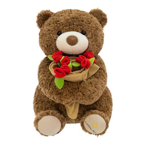 Freefire Teddybär Kuscheltier Liebes Plüschtier mit Schleife für Valentinstag, süßer 30cm Plüsch mit Rosen weichem Spielzeug, Valentinstagsgeschenke Freefire Teddybär Kuscheltier Liebes Plüschtier mit Schleife für Valentinstag, süßer 30cm Plüsch mit Rosen weichem Spielzeug, Valentinstagsgeschenke von Freefire
