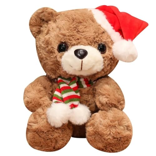 Freefire Weihnachtsbär, Kuscheltier Teddybär, Mini Weihnachten, Kuscheltier Weihnachten, Teddybär (Braun,25cm) von Freefire