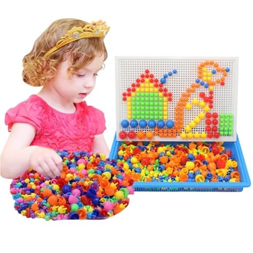 Kreatives Mosaik-Puzzle für Kinder, 296 Stück, Bausteine, Mosaik, Nägel, Pilz, Puzzle, Mosaikspiele, kreatives Spielzeug für Jungen und Mädchen, Alter 3 – 8 Jahre von Freefire