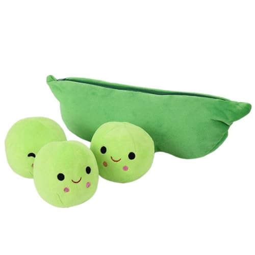 PEA Pods Plush Toy, Cuddly Pod Cushion, Cute Plush Cushion, Comfortable PEA Pods Plush Doll, Decorative Cute Plush PEA with Zip for The Room (Green) von Freefire
