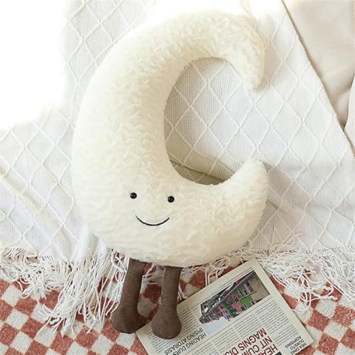 Sun Plush Pillow | Home Decor Soft Cushion | 40cm Creative Sun and Star Moon Shape Plush Toys|for Children's Room Decoration or Birthday Gifts for Boys and Girls (Moon) von Freefire