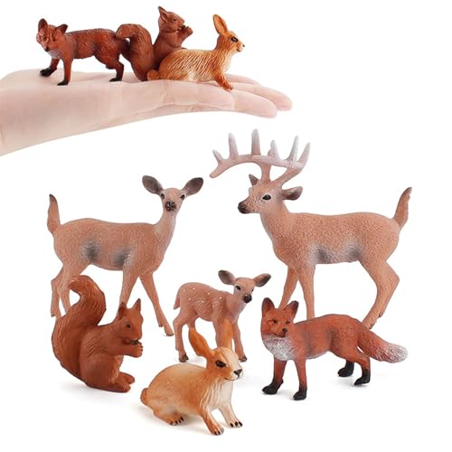 Tierfiguren 6 Stück Kunststoff Waldtiere Figuren Deer Figuren Ornamente, Geburtstagsgeschenk, Kuchen Topper Weihnachten für Kinder Tierfiguren 6 Stück Kunststoff Waldtiere Figuren Deer Figuren Ornamente, Geburtstagsgeschenk, Kuchen Topper Weihnachten für Kinder von Freefire