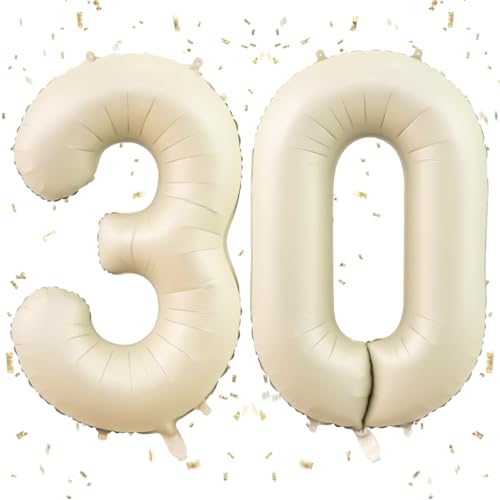 Zahlen Luftballons Geburtstag 30,XXL Sand Weiß Folienballon Nummer 30, Creme Helium Zahlenballon,Luftballon 30. Geburtstag für Männer Frauen Geburtstags Jubiläum Party Deko Zahlen Luftballons Geburtstag 30,XXL Sand Weiß Folienballon Nummer 30, Creme Helium Zahlenballon,Luftballon 30. Geburtstag für Männer Frauen Geburtstags Jubiläum Party Deko von Freefire