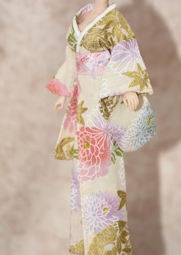 1/12 Maßstab Weibliche Kleidung,Japanischer Kimono Bademantel Kleid Kostüm Kleidung für 6inch PH TBL JO Action Figur Körper (Gelb) von Fremego