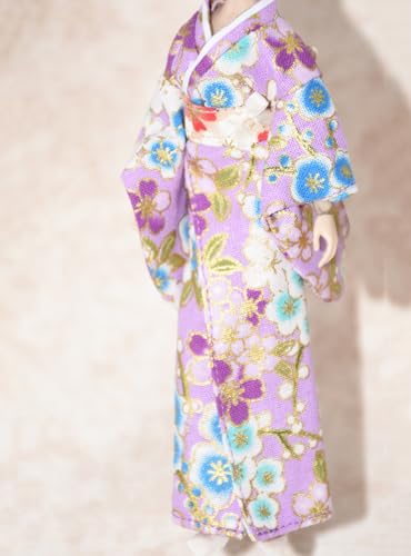1/12 Maßstab Weibliche Kleidung,Japanischer Kimono Bademantel Kleid Kostüm Kleidung für 6inch PH TBL JO Action Figur Körper (Lila) von Fremego