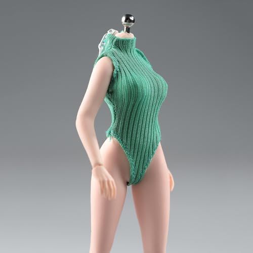 1/12 Skala Weibliche Kleidung, Weibliche Bodysuit Zipper Jumpsuit Outfit Kleidung für 6inch PH TBL JO Nahtlose Action Figur Körper (Grün) von Fremego