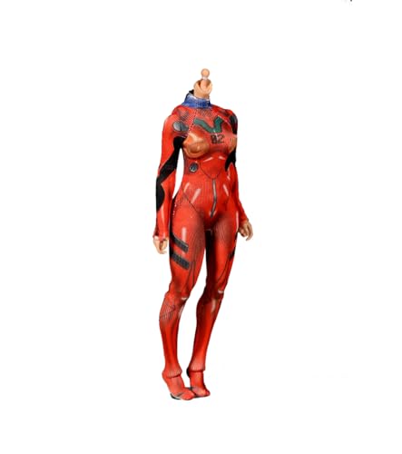 1/12 Skala Weibliche Kleidung, Weibliche Enge Stretch Bodysuit Jumpsuit Outfit Kleidung für 6inch Action Figur Körper (Rot) von Fremego