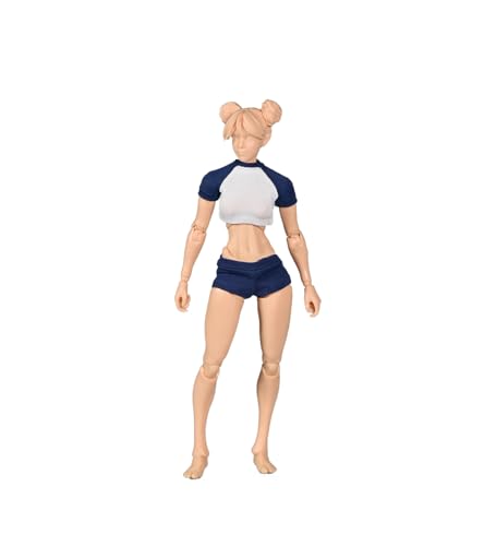 1/12 Skala Weibliche Sportkleidung Kurze Armliche Shorts Kleidung für 6inch Action Figur Körper (Kurze Oberteile+Shorts) von Fremego