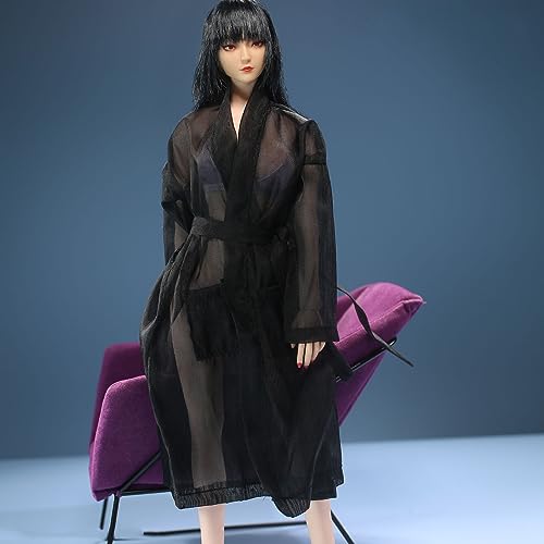Fremego 1/6 Maßstab Figur Kleidung Bademantel Gürtel Badekleid Bathrobe Kostüm Outfit Kleidung für 12inch Männlich/Weiblich Action Figur Körper (Schwarz) von Fremego