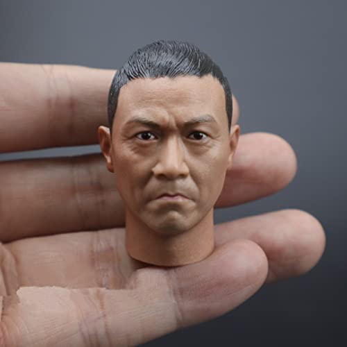 1/6 Maßstab Männliche Figur Kopf Skulptur,Asiatischer Starker Mann Langer Hals Kopf Geschnitzt Head Sculpt für 12inch Männlicher Soldat Action Figur Körper (C) von Fremego