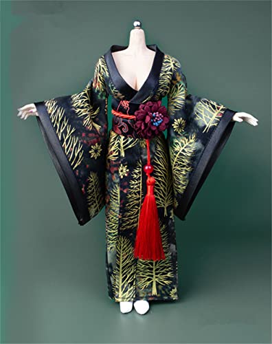 Fremego 1/6 Maßstab Weibliche Kleidung Japanischer Kimono Bademantel Kleid Kostüm Kleidung für 12 Zoll PH TBL JO Action Figur Körper (A-Lange Version) von Fremego