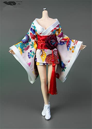 1/6 Maßstab Weibliche Kleidung,Japanischer Kimono Bademantel Kleid Kostüm Kleidung für 12 Zoll PH TBL JO Action Figur Körper (Beige-Kurz Version) von Fremego