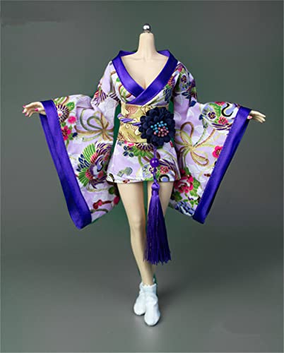 1/6 Maßstab Weibliche Kleidung,Japanischer Kimono Bademantel Kleid Kostüm Kleidung für 12 Zoll PH TBL JO Action Figur Körper (H-Kurz Version) von Fremego