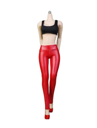 1/6 Maßstab Weibliche Kleidung,Weibliche Enge Elastische Lederhosen Hose Kostüm Outfit Kleidung für 12inch PH TBL JO Action Figur (Rote Farbe) von Fremego