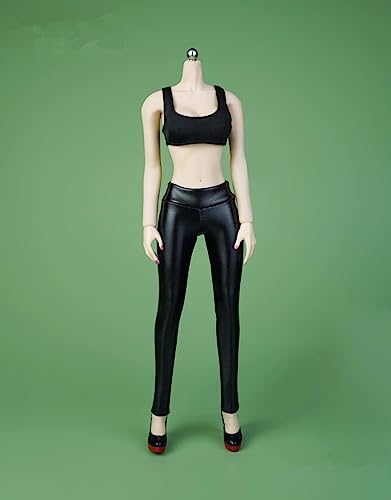 1/6 Maßstab Weibliche Kleidung,Weibliche Enge Elastische Lederhosen Hose Kostüm Outfit Kleidung für 12inch PH TBL JO Action Figur (Schwarz) von Fremego