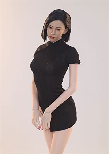 1/6 Maßstab Weibliche Kleidung,Weibliche Seite Schlitz Cheongsam Kleid Kostüm Kleidung für 12 Zoll PH TBL JO Action Figur Körper (Schwarze Farbe) von Fremego