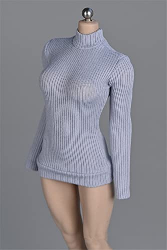 1/6 Maßstab Weibliche Kleidung,Weibliche Stretch Tight Sweater Thick Striped Bottoming Shirt Kostüm Kleidung für 12inch PH TBL JO Action Figur Körper (Graublau) von Fremego