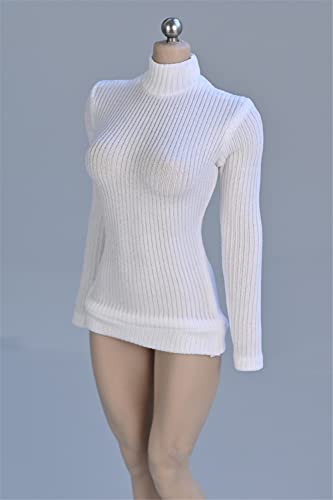 1/6 Maßstab Weibliche Kleidung,Weibliche Stretch Tight Sweater Thick Striped Bottoming Shirt Kostüm Kleidung für 12inch PH TBL JO Action Figur Körper (Weiß) von Fremego