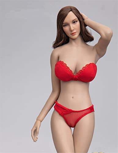 Fremego 1/6 Maßstab Weibliche Kleidung Weibliche Trägerlose Bra Panty Unterwäsche Kleidung für 12 Zoll PH TBL JO Action Figur Körper (Rot) von Fremego