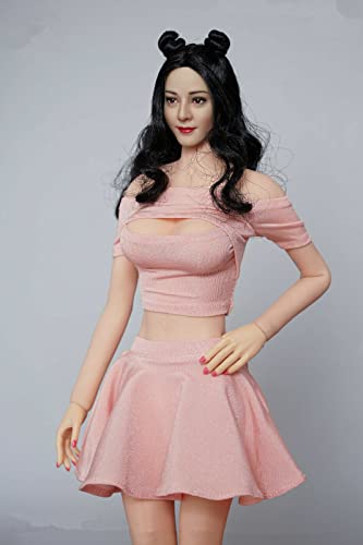 1/6 Maßstab Weibliche Kleidung,Weibliches Hohles T-Shirt Plissee-Rock Kleidung für 12inch PH TBL JO Action Figur (Rosa) von Fremego