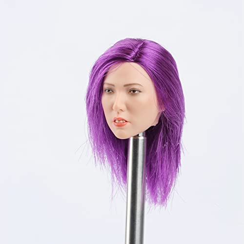 1/6 Maßstab Weibliche Kopf Skulptur,Asiatisches Mädchen Expression Kopf Geschnitzt für 12 Zoll PH TBL JO Weibliche Action Figur Körper (D) von Fremego