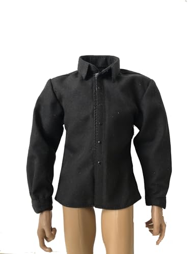 1/6 Skala Langärmliges Schwarzes Hemd Mantel Oberteil Kleidung für 12inch Männlicher Soldat Action Figur Körper von Fremego