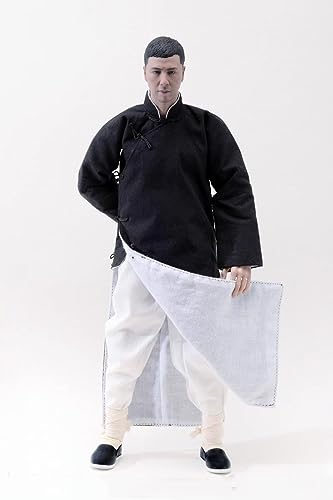 1/6 Skala Männliche Kleidung, Männer Robe Chinesische Kung Fu Kostüm Outfit Kleidung für 12inch Männliche Soldat Action Figur Körper (Schwarz) von Fremego