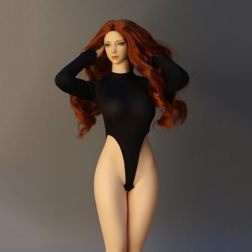 1/6 Skala Weibliche Kleidung, Weibliche Hohe Gabel Badeanzug Rückenfreie Bademode Langärmlig Jumpsuit Bodysuit Kleidung für 12inch Action Figur Körper (Rosa) von Fremego