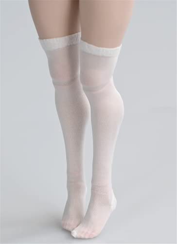 1/6 Skala Weibliche Kleidung, Weibliche Socken Kniestrümpfe Wade Socken Kostüm Outfit Kleidung Accessoire für 12inch Action Figur Körper (Weiße Kniestrümpfe) von Fremego