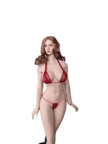 1/6 Skala Weibliche Kleidung, Weibliche Spitze Bikini Bras Unterwäsche Kleidung für 12inch PH TBL JO Nahtlose Action Figur Körper (Rot) von Fremego