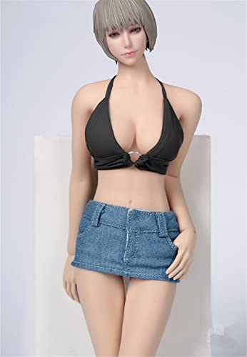 Fremego 1/6 Skala Weibliche Kleidung Weste Top Denim Rock Kleidung für 12inch PH TBL JO Action Figur Körper (F) von Fremego