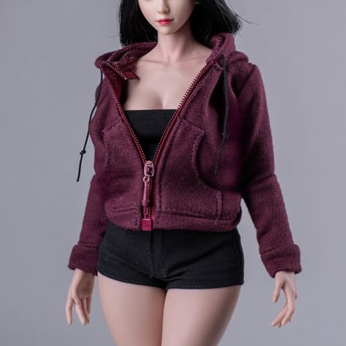 1/6 Skala Weibliche Kleidung, Weibliche Zipper Hoodie Mantel Top Kleidung für 12inch PH TBL JO Worldbox Action Figur (Lila) von Fremego
