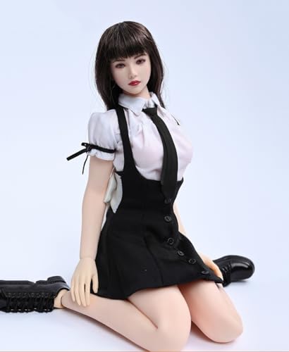 1/6 Skala Weibliche Kleidung, Weiblicher Student JK Rock Hemd Unterwäsche Schuhe Uniform Outfit Kleidung Set für 12inch PH TBL JO mittlere Büste Action Figur Körper (Hemd+Rock+Schuhe) von Fremego