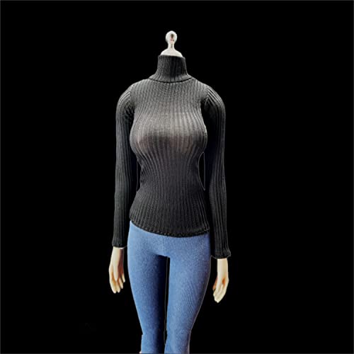 1/6 Skala Weibliche Kleidung,Elastische Pullover High Kragen Bottoming Shirt Kostüm für 12inch PH TBL JO weibliche Action Figur Körper (Schwarz) von Fremego