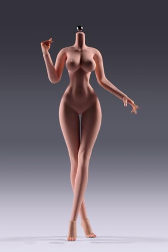 1/6 Skala Weiblicher Körper, 12inch Super Flexible Nahtlose Große Büste Figur Schlanke Taille Weiche Miniatur Action Figur Körper mit Abnehmbaren Füßen (Kupfergebräunte Haut) von Fremego
